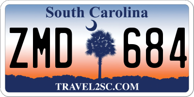 SC license plate ZMD684