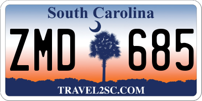 SC license plate ZMD685