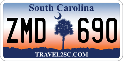 SC license plate ZMD690