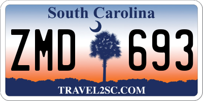 SC license plate ZMD693