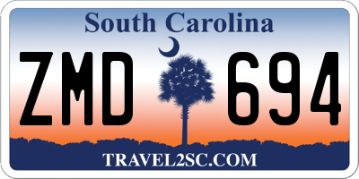 SC license plate ZMD694
