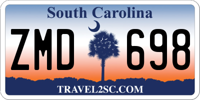 SC license plate ZMD698