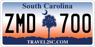 SC license plate ZMD700