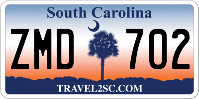 SC license plate ZMD702