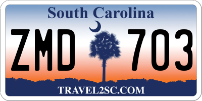 SC license plate ZMD703