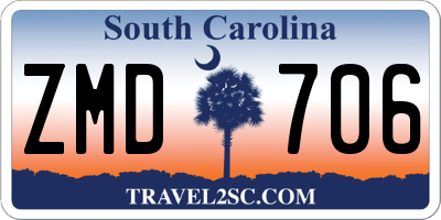 SC license plate ZMD706