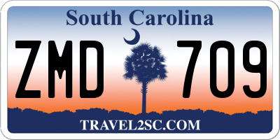 SC license plate ZMD709