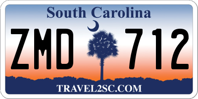 SC license plate ZMD712