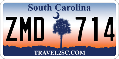 SC license plate ZMD714