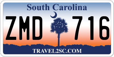SC license plate ZMD716
