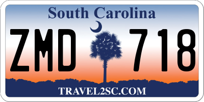 SC license plate ZMD718