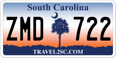 SC license plate ZMD722
