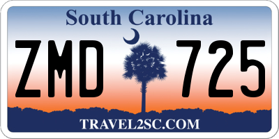SC license plate ZMD725