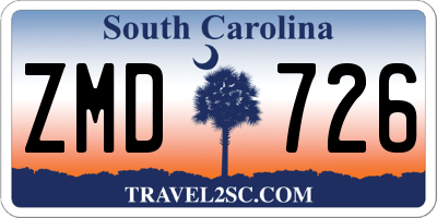 SC license plate ZMD726