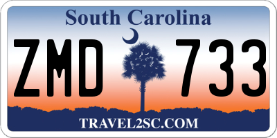 SC license plate ZMD733