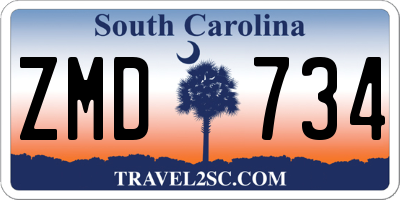 SC license plate ZMD734