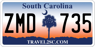 SC license plate ZMD735