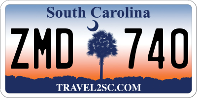 SC license plate ZMD740