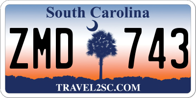 SC license plate ZMD743