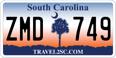 SC license plate ZMD749
