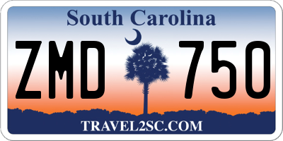 SC license plate ZMD750