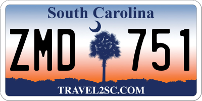 SC license plate ZMD751