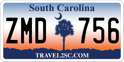 SC license plate ZMD756