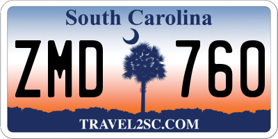 SC license plate ZMD760
