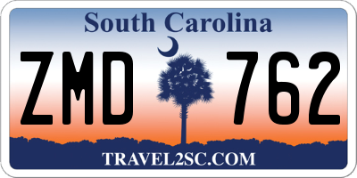 SC license plate ZMD762
