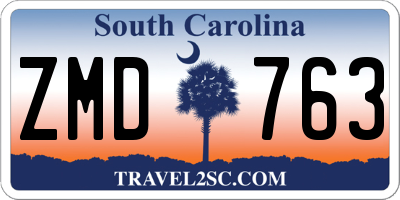 SC license plate ZMD763