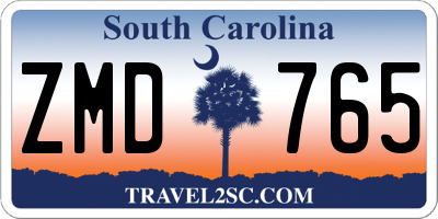 SC license plate ZMD765