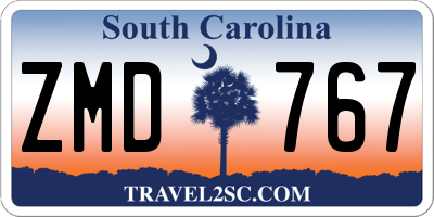 SC license plate ZMD767