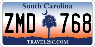 SC license plate ZMD768