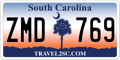 SC license plate ZMD769