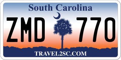SC license plate ZMD770
