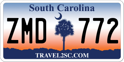 SC license plate ZMD772