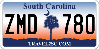 SC license plate ZMD780
