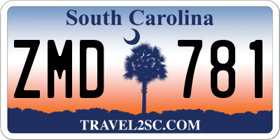 SC license plate ZMD781