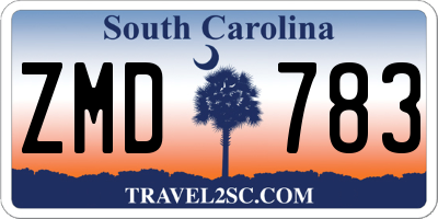 SC license plate ZMD783