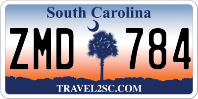 SC license plate ZMD784