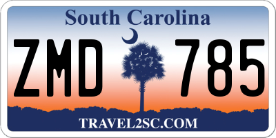 SC license plate ZMD785