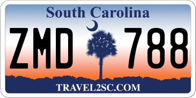 SC license plate ZMD788