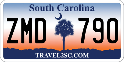SC license plate ZMD790