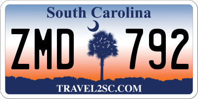 SC license plate ZMD792