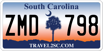 SC license plate ZMD798