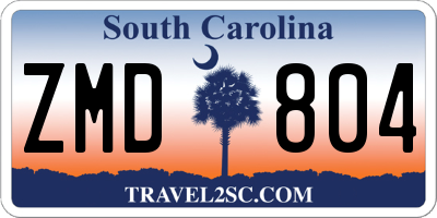 SC license plate ZMD804
