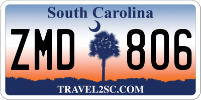SC license plate ZMD806