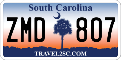SC license plate ZMD807