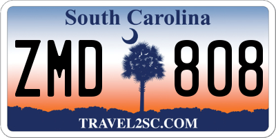 SC license plate ZMD808