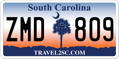 SC license plate ZMD809